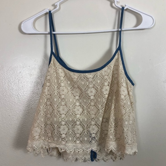 Papaya Floral Lace Crop Top - Picture 4 of 5